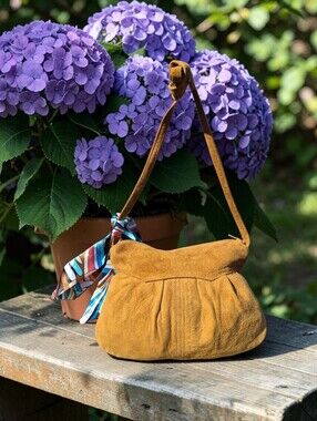 Vintage Suede Crossbody Bag